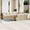 vidaXL Salon de jardin avec coussins 10 pcs beige r&eacute;sine tress&eacute;e