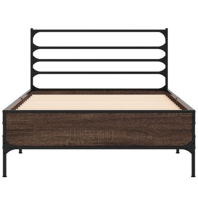 vidaXL Cadre de lit sans matelas chêne marron 75x190 cm