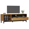 vidaXL Meuble TV avec porte vitrée FLAM 158x40x50cm bois massif de pin