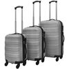 vidaXL Jeu de valises rigides 3 pi&egrave;ces Argent&eacute; 45,5/55/66 cm