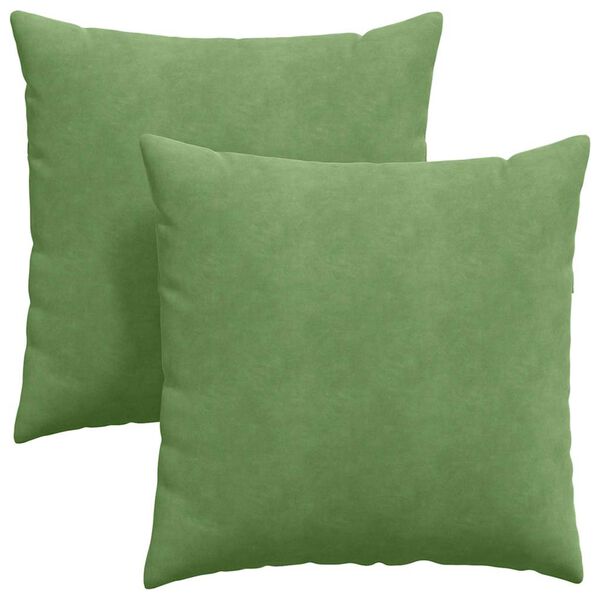 vidaXL Coussins de canap&eacute; 2 pcs Vert clair 80 x 80 cm