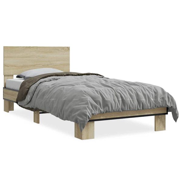vidaXL Cadre de lit sans matelas chêne sonoma 75x190 cm