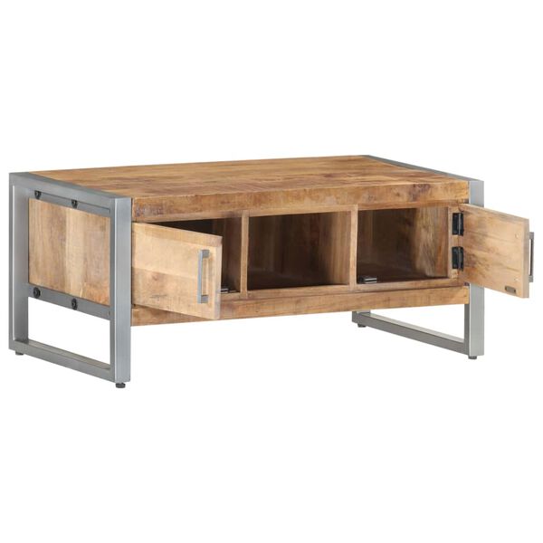 vidaXL Table basse 95x50x40 cm Bois de manguier brut