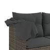 vidaXL Chaise longue avec auvent et coussins gris résine tressée
