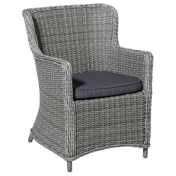 Madison Coussin de si&egrave;ge pour chaise de jardin en osier Panama gris