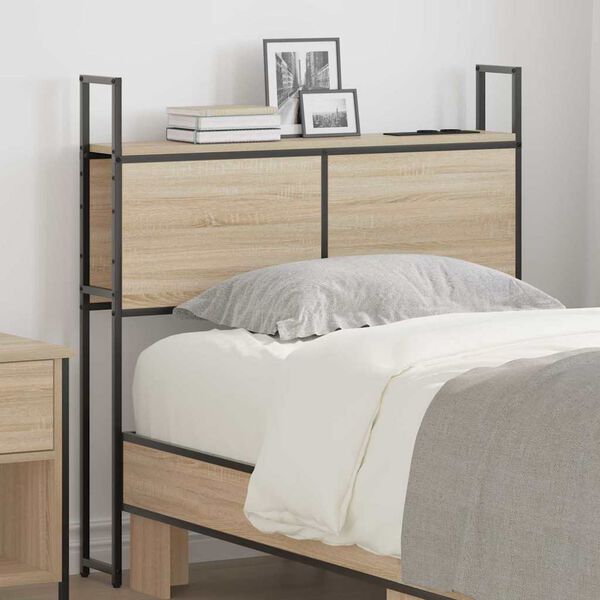 vidaXL Headboard de Rangement avec Station de Charge Chêne sonoma