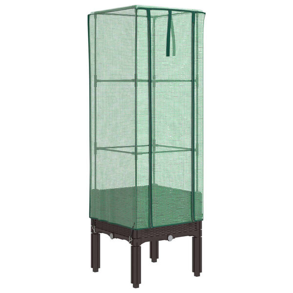 vidaXL Jardini&egrave;re sur&eacute;lev&eacute;e avec housse aspect rotin 40x40x140 cm