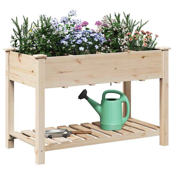 vidaXL Cache-pot de jardin avec &eacute;tag&egrave;re Beige 115 x 59 x 76,5 cm