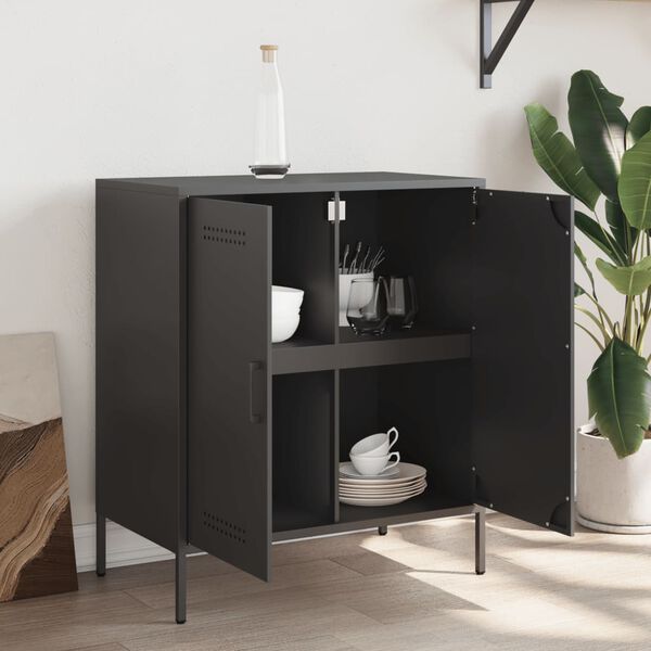 vidaXL Buffet noir 68x39x79 cm acier