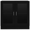 vidaXL Armoire &agrave; vitrine noir 82,5x30,5x80 cm Bois d'ing&eacute;nierie