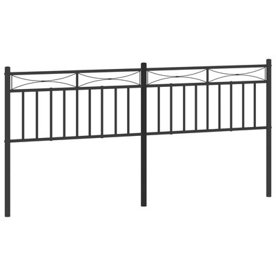 vidaXL Tête de lit métal noir 193 cm