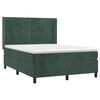 vidaXL Sommier &agrave; lattes de lit et matelas Vert fonc&eacute; 140x190cm Velours