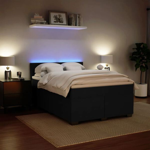 vidaXL Sommier &agrave; lattes de lit avec matelas Noir 140x200 cm Velours