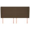 vidaXL T&ecirc;te de lit avec oreilles Marron fonc&eacute; 183x23x118/128 cm Tissu