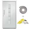 vidaXL Porte d'entr&eacute;e Aluminium et PVC Blanc 100x200 cm