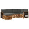 vidaXL Ensemble de canap&eacute; d'angle 5 pcs Naturel et Anthracite
