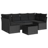 vidaXL Salon de jardin 7 pcs avec coussins noir r&eacute;sine tress&eacute;e