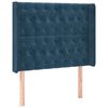 vidaXL T&ecirc;te de lit &agrave; LED Bleu fonc&eacute; 93x16x118/128 cm Velours