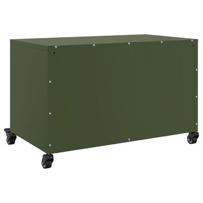 vidaXL Meuble TV vert olive 68x39x43,5 cm acier