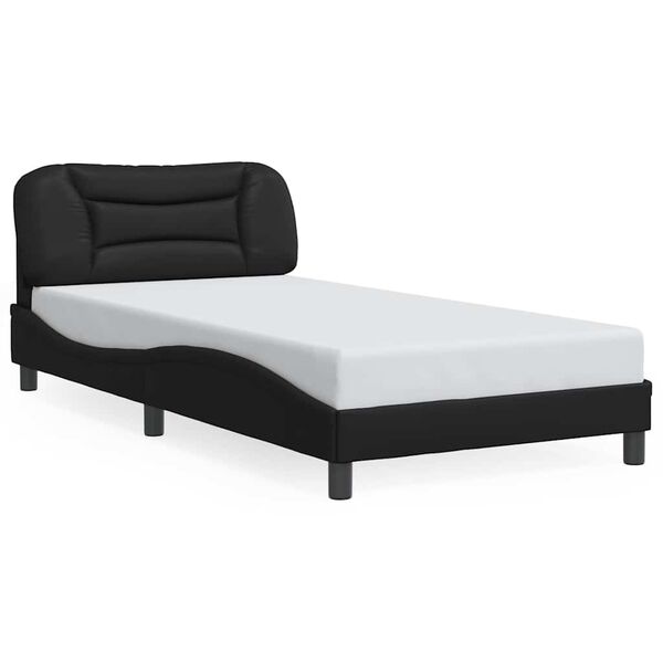 vidaXL Cadre de lit sans matelas Hvar noir 100x200 cm similicuir