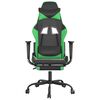 vidaXL Chaise de jeu de massage et repose-pied Noir et vert Similicuir