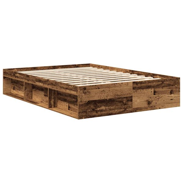 vidaXL Cadre de lit sans matelas vieux bois 120x190 cm bois ing&eacute;nierie