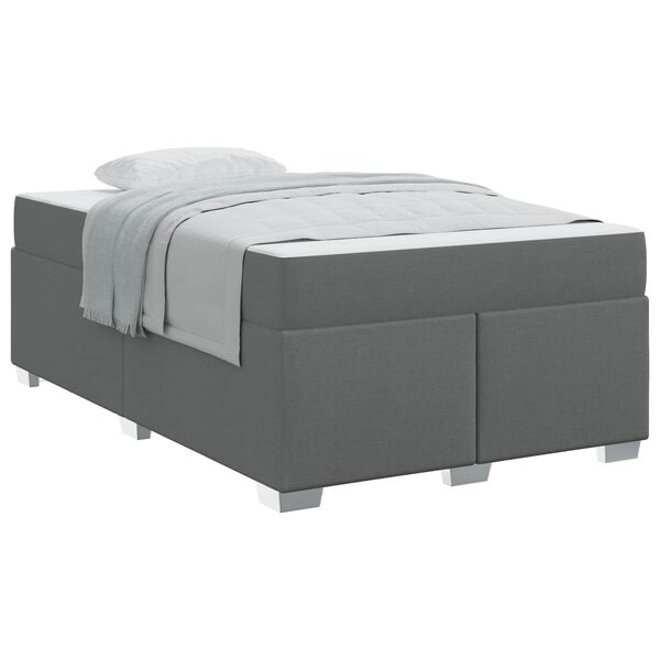 vidaXL Cadre de lit avec matelas Gris fonc&eacute; 120 x 200 cm tissu