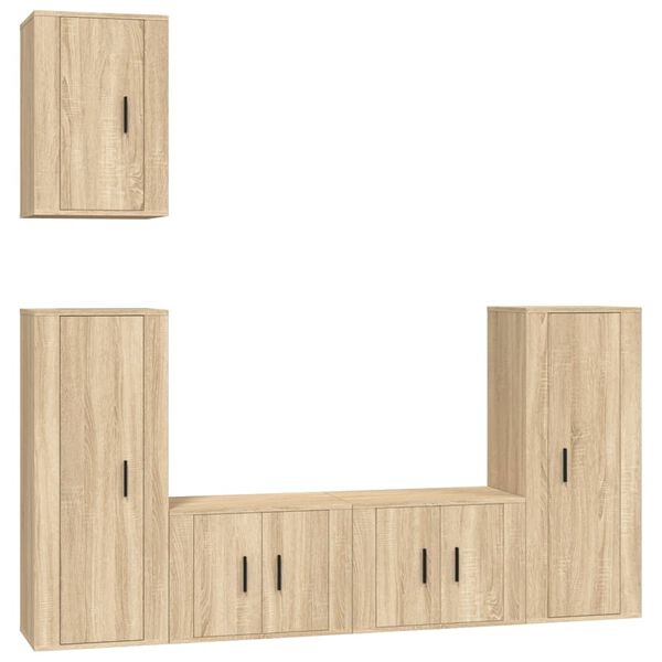 vidaXL Ensemble de meubles TV 5 pcs Ch&ecirc;ne sonoma Bois d'ing&eacute;nierie