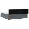 vidaXL Lit avec rangement et LED Gris fonc&eacute; 200 x 200 cm Velours