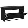 vidaXL Banc &agrave; chaussures avec tiroir rabattable noir 102x32x56 cm