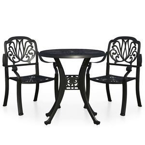 vidaXL Ensemble de bistro 3 pcs Aluminium coul&eacute; Noir
