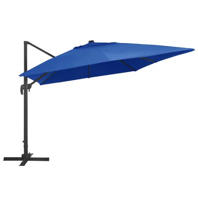 vidaXL Parasol de jardin en porte-à-faux lumières LED mât en aluminium