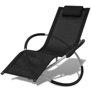 vidaXL Chaise longue g&eacute;om&eacute;trique d'ext&eacute;rieur Acier Noir et gris