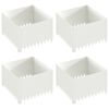 vidaXL Bordure de Pelouse 4 pc 60 x 60 x 35 cm Acier Blanc