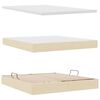 vidaXL Lit avec rangement et LED avec LED Cr&egrave;me 160 x 200 cm Polyester