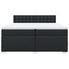 vidaXL Sommier &agrave; lattes de lit avec matelas Noir 200x200 cm Similicuir