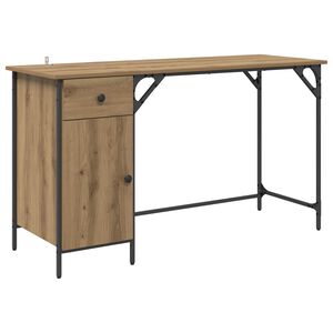 vidaXL Bureau d'ordinateur Ch&ecirc;ne artisanal Bois d'ing&eacute;nierie