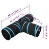vidaXL Tunnel pour chats à 3 voies Noir et bleu 90 cm Polyester