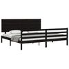 vidaXL Cadre de lit sans matelas noir 200x200 cm bois massif