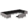 vidaXL Salon de jardin 12 pcs avec coussins R&eacute;sine tress&eacute;e Gris fonc&eacute;