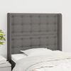vidaXL T&ecirc;te de lit avec oreilles Gris fonc&eacute; 103x16x118/128 cm Tissu
