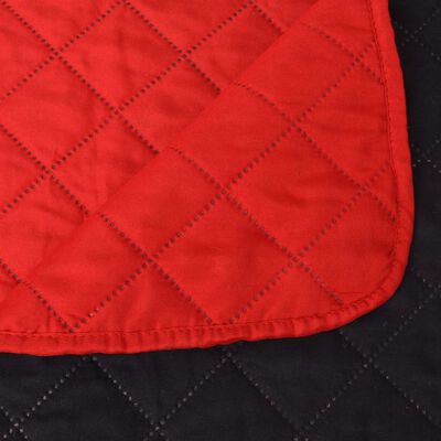 vidaXL Couvre-lit matelassé double-face Rouge et noir 230x260 cm