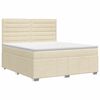 vidaXL Lit boxspring avec matelas Cr&egrave;me 140 x 190 cm Tissu