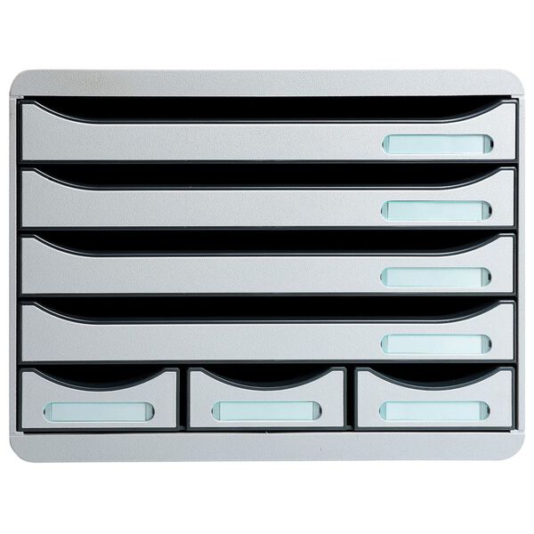Exacompta Set de tiroirs de bureau Store-Box 7 tiroirs Gris clair