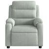vidaXL Fauteuil inclinable de massage gris clair velours