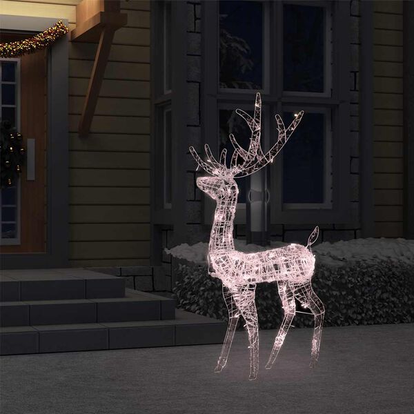 Renne de décoration de Noël Acrylique 140 LED blanc chaud 120 cm