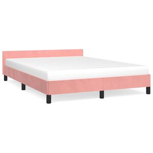 vidaXL Cadre de lit et t&ecirc;te de lit sans matelas rose 140x200cm velours