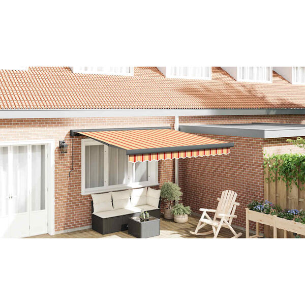 vidaXL Auvent r&eacute;tractable jaune et blanc 3,5x2,5 m tissu et aluminium