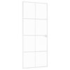 vidaXL Porte d'intérieur Blanc 83x201,5 cm Trempé verre aluminium fin