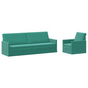 vidaXL Ensemble de Canap&eacute;s 2 pcs Turquoise Velours (V)